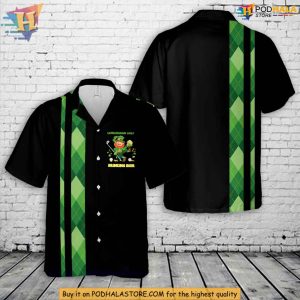 Leprechaun Golf Drinking Beer Hawaiian Shirt for St Patricks Day Fun