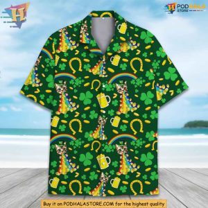 Lucky Green Clover Hawaiian Shirt St Patricks Day Floral Aloha Shirt 2