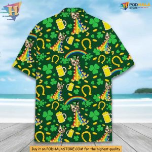 Lucky Green Clover Hawaiian Shirt St Patricks Day Floral Aloha Shirt 3