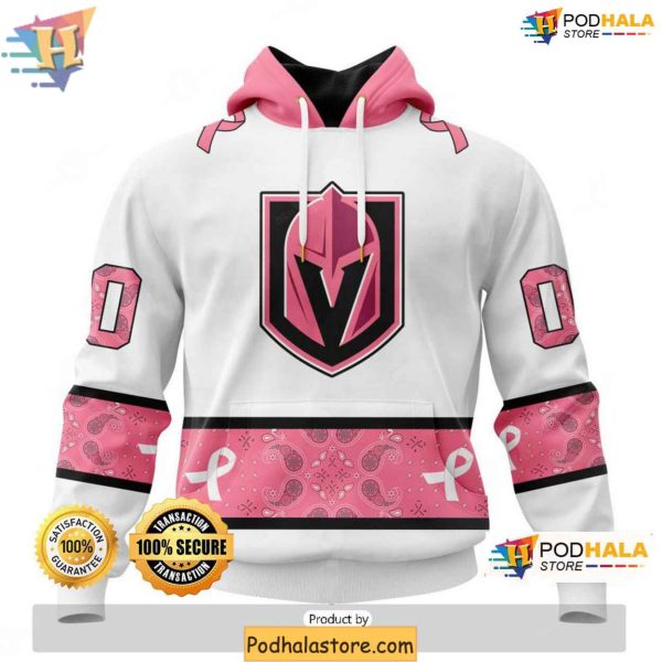 NHL Vegas Golden Knights 3D Hoodie, Support Breast Cancer Awareness
