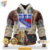 Native Pattern New York Rangers 3D Hoodie Perfect for Fans