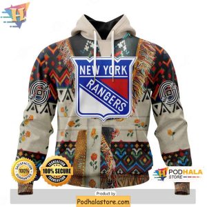 Native Pattern New York Rangers 3D Hoodie Perfect for Fans 1