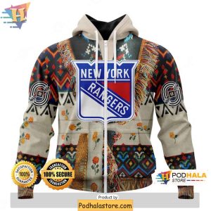 Native Pattern New York Rangers 3D Hoodie Perfect for Fans 2