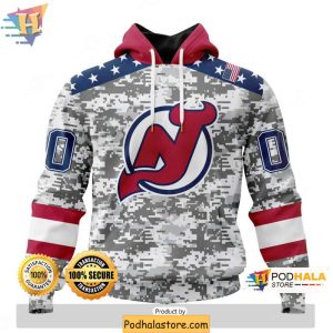 New Jersey Devils 3D Hoodie Camo Patriotic Design for Veterans Day Fans 1