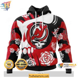 New Jersey Devils 3D Hoodie Personalized with Grateful Dead Design 1