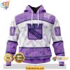 New York Rangers 3D Hoodie, Custom Lavender NHL Apparel for Cancer Awareness