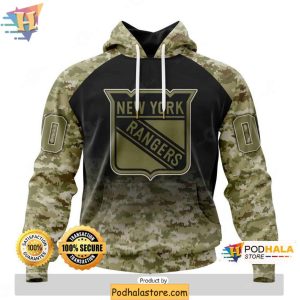 New York Rangers 3D Hoodie Personalized Veterans Day Camo Design 1
