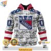 New York Rangers 3D Hoodie Personalized with Any Name Number Camo Design