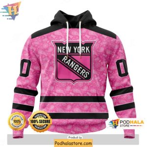 New York Rangers 3D Hoodie Pink Breast Cancer Awareness Custom Edition 1