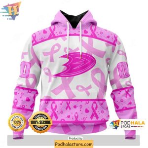 Personalized Anaheim Ducks 3D Hoodie Breast Cancer Awareness Month Apparel