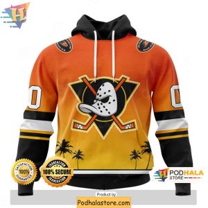 Personalized Anaheim Ducks 3D Hoodie Gradient Design for NHL Fans 1