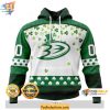 Personalized Anaheim Ducks 3D Hoodie Green Shamrock Design for St Patrick Day Festive Wear