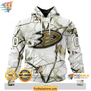 Personalized Anaheim Ducks 3D Hoodie NHL Winter Hunting Camo Sweatshirt 1