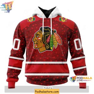 Personalized Chicago Blackhawks 3D Hoodie for Valentines Day Fans 1