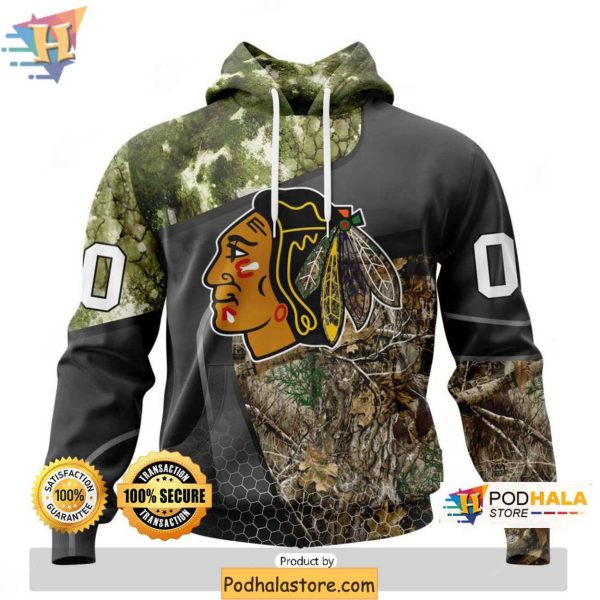 Personalized Chicago Blackhawks Hoodie, Camouflage Design for Fans