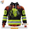 Personalized Chicago Blackhawks Hoodie, Firefighter Tribute Edition