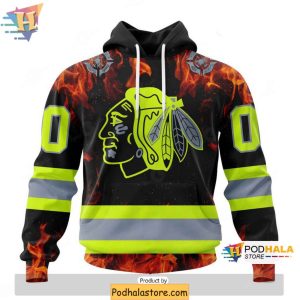 Personalized Chicago Blackhawks Hoodie Firefighter Tribute Edition 1
