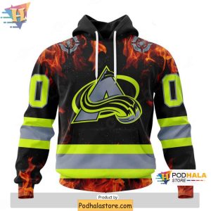 Personalized Colorado Avalanche 3D Hoodie Honoring Firefighters Unique NHL Apparel 1
