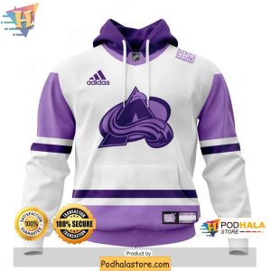 Personalized Colorado Avalanche 3D Hoodie NHL Cancer Awareness Apparel 1