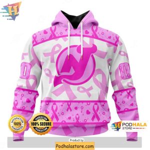 Personalized New Jersey Devils 3D Hoodie Breast Cancer Awareness Month 1