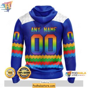 Personalized New York Rangers 3D Hoodie Autism Awareness Design 2