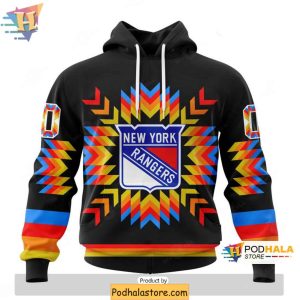 Personalized New York Rangers 3D Hoodie Featuring Native Design Patterns 1