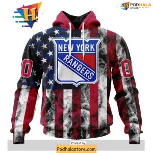 Personalized New York Rangers Hoodie 3D American Flag Design for Independence Day 1
