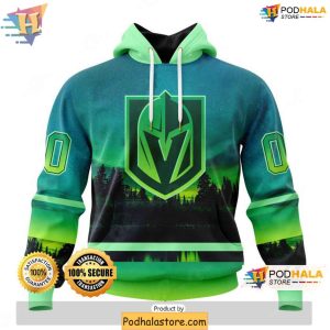 Personalized Vegas Golden Knights 3D Hoodie With Northern Lights Design 1