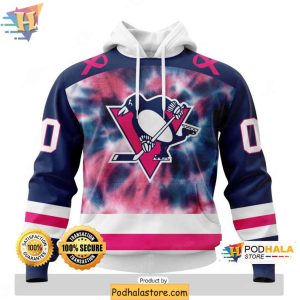 Pittsburgh Penguins 3D Hoodie Breast Cancer Awareness Customizable Sweatshirt 1