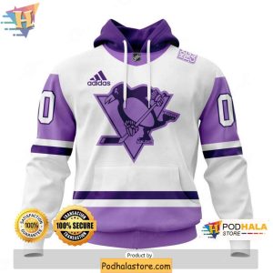 Pittsburgh Penguins 3D Hoodie Custom NHL Hockey Fights Cancer Design 1