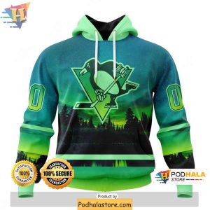 Pittsburgh Penguins 3D Hoodie Northern Lights Personalized Design 1
