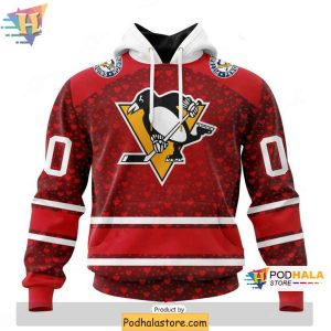 Pittsburgh Penguins 3D Hoodie Valentines Day Personalized NHL Apparel 1
