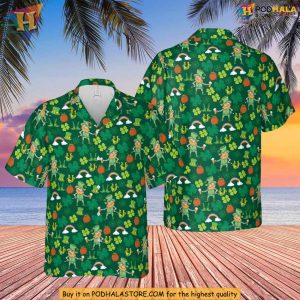 Shamrock Hawaiian Shirt Irish Celebration Green Clover Design for St Patricks Day