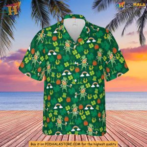 Shamrock Hawaiian Shirt Irish Celebration Green Clover Design for St Patricks Day 2
