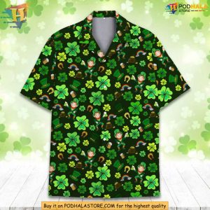 Shamrock Hawaiian Shirt Lucky Clover St Patricks Day Irish Themed Shirt 2