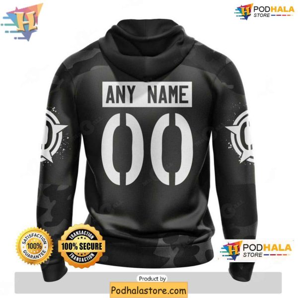 Vegas Golden Knights 3D Hoodie, Bold Black Camo Veterans Day Tribute