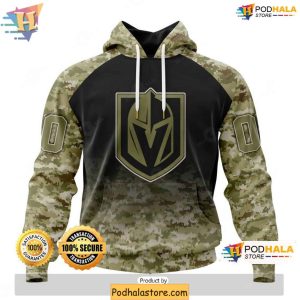 Vegas Golden Knights 3D Hoodie Custom Camo Veterans Tribute Design 1