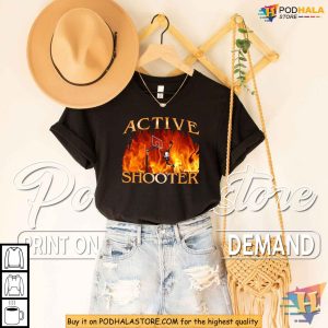 Active Shooter Shirt, Basketball Meme Apparel Funny Sports Graphic Tee