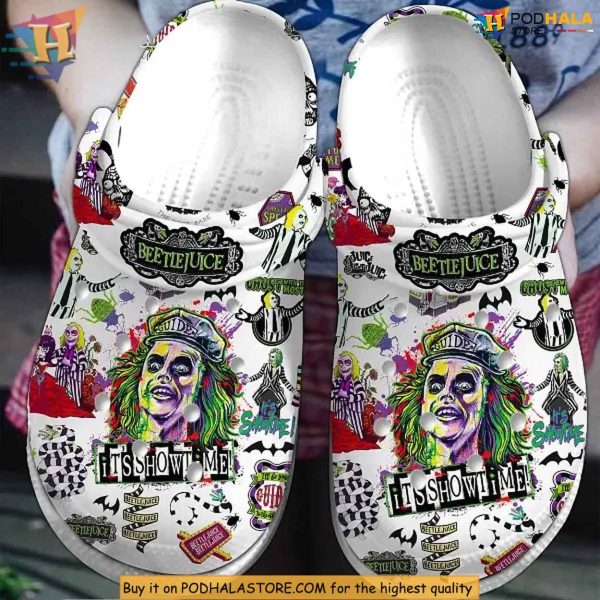 Beetlejuice Crocs Comfortable Movie Footwear Classic Horror Comedy Design