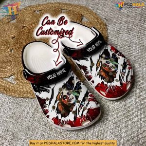 Beetlejuice Crocs Personalized Halloween Horror Clogs Custom Name Shoes