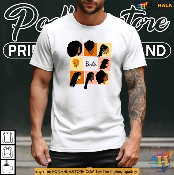 Black Barbie T Shirt, Barbie-Inspired Diversity Tee, Afro Barbie Fashion