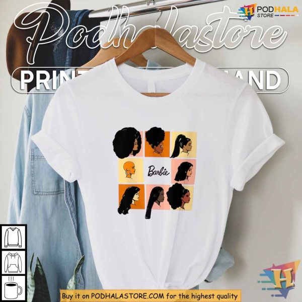 Black Barbie T Shirt, Barbie-Inspired Diversity Tee, Afro Barbie Fashion
