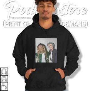 Lil Wayne and Zoro Shirt Hip Hop Anime Fan Art Streetwear Apparel 3