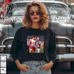 Patrick Mahomes Kissing Ref Shirt Sports Meme NFL Satire Game Day Tee 2