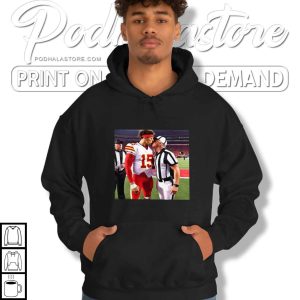 Patrick Mahomes Kissing Ref Shirt Sports Meme NFL Satire Game Day Tee 3