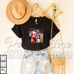 Patrick Mahomes Kissing Ref Shirt Sports Meme NFL Satire Game Day Tee 4