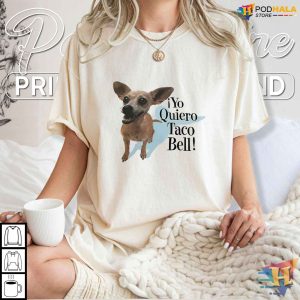 Retro Yo Quiero Taco Bell Shirt, Funny Dog Graphic Tee, Fast Food Humor