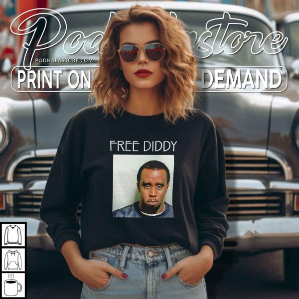 Sean Combs Free Diddy Shirt Hip Hop Streetwear Celebrity Fashion