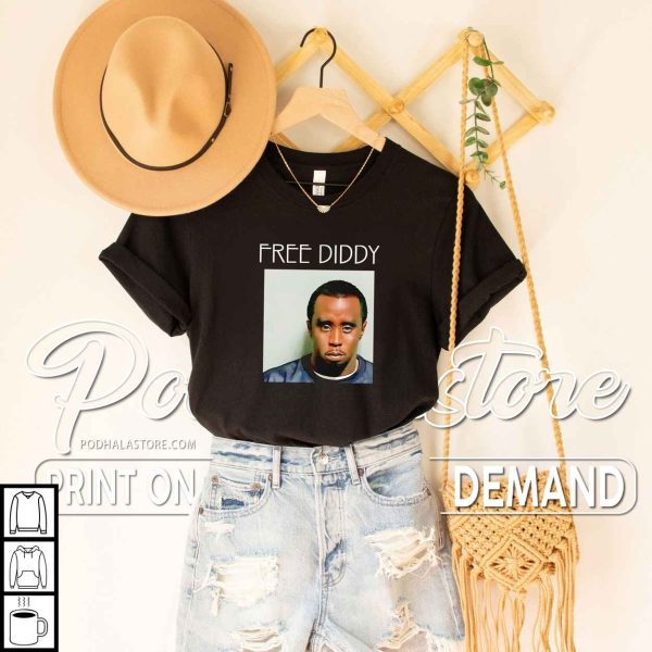 Sean Combs Free Diddy Shirt Hip Hop Streetwear Celebrity Fashion