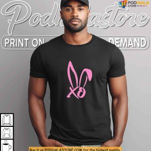 Bunnie XO Shirt with Pink Bunny Ears and Love Symbol Graphic Print